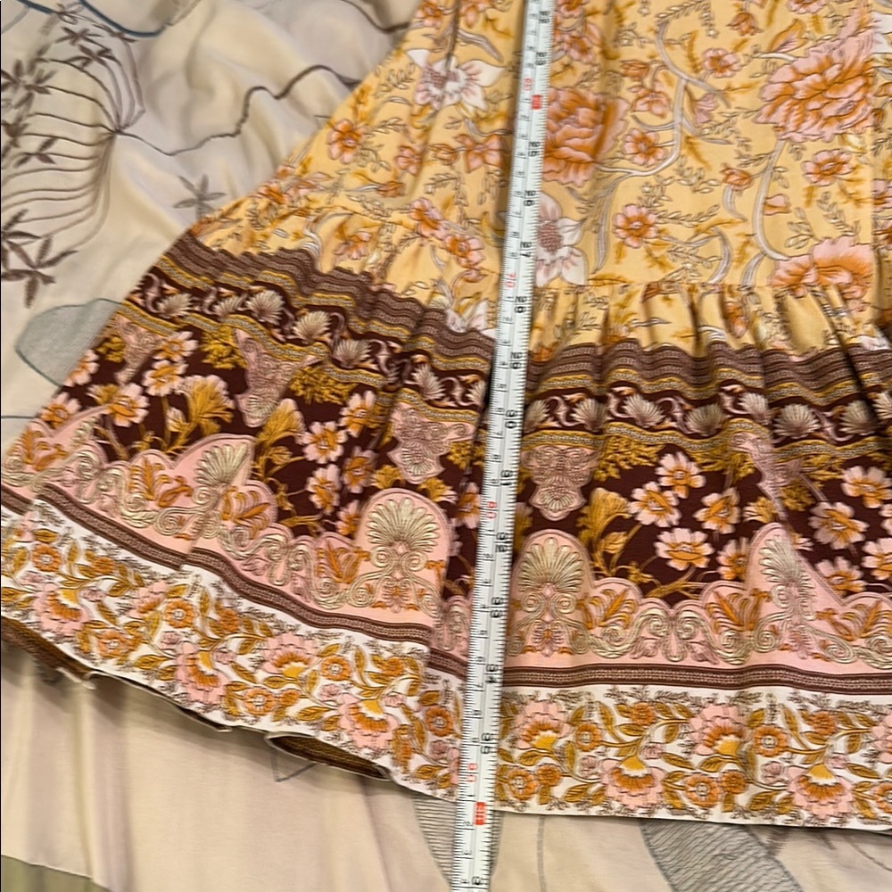 Floral Yellow and Brown Dress - Picture 11 of 11